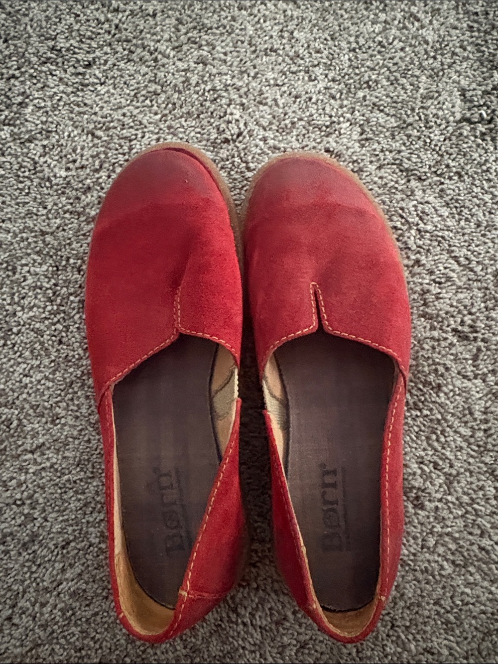 Born Red Suede Slip-Ons